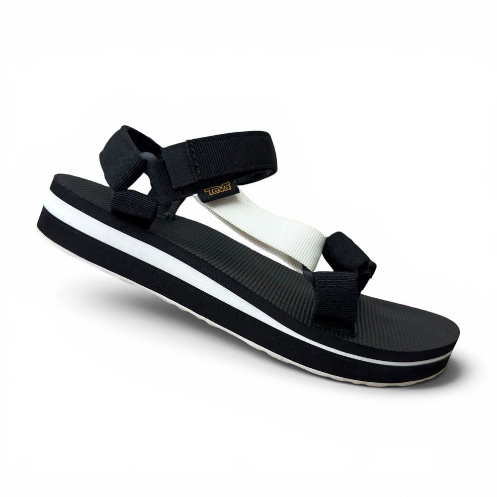 Teva Women Size 9 Midform Universal Sandals Black White Comfort Hiking Camp
